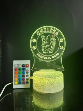 НОЧНАЯ НАСТОЛЬНАЯ ЛАМПА ДЛЯ ДЕТЕЙ CHELSEA LONDON HERB LOGO LED 3D + ПУЛЬТ ДИСТАНЦИОННОГО УПРАВЛЕНИЯ