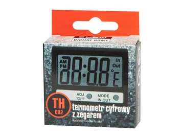 Termometr panelowy BLOW LCD+zegar TH002