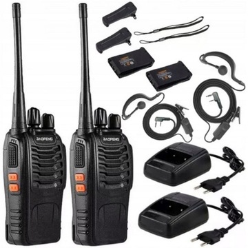 2X РАЦИЯ, КОРОТКОВОЛНОВЫЕ РАДИОФОНЫ BAOFENG ДАЛЬНЕГО ДИАПАЗОНА + НАУШНИКИ