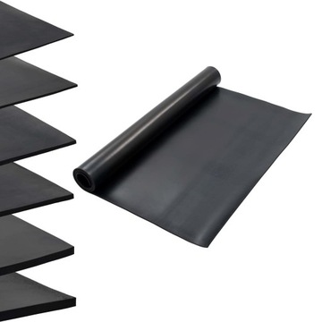 vidaXL Резиновый противоскользящий коврик 1,2 x 2 м, 6 мм, гладкий