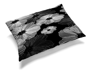 Poszewka 70x80cm na poduszkę 100% bawełna wzór: ogród czarny