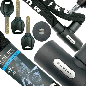 ЦЕПЬ ВЕЛОСИПЕДНОГО ЗАМКА MUVIKE SOLID 900/8K 90 см 8 мм