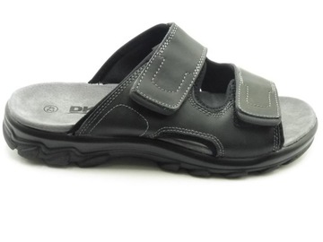 КОЖАНЫЕ ШЛЕПАНЦЫ МУЖСКИЕ - DK 18003 BLK ; Размер - 42