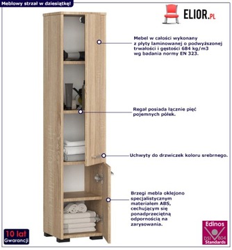 ШКАФ ДЛЯ ВАННОЙ КОМНАТЫ 5 ПОЛОК С ДВЕРЬЮ = КОВРИК