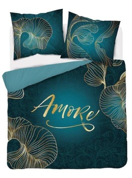 Pościel holenderska Amore turkus 200x220 bawełna