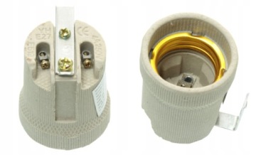 Oprawka ceramiczna LH-E27 Z BLASZKĄ MONTAŻOWĄ