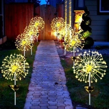 4x LAMPA SOLARNA OGRODOWA DMUCHAWIEC FIREWORK 120 LED