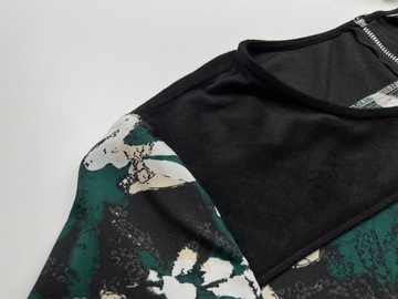 Bluzka damska w kwiaty szyfonowa luźna oversize DKNY r. S/M