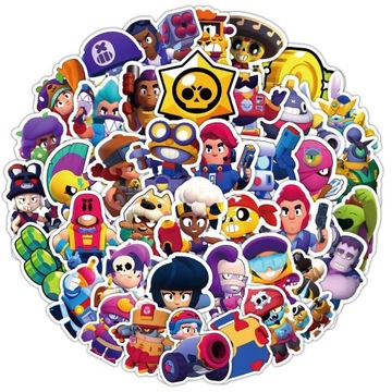 Naklejki Brawl Stars 50 sztuk Leon Spike Crow Wzór 2