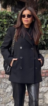 ZARA PŁASZCZ Z TKANINY PREMIUM LIMITED EDITION S