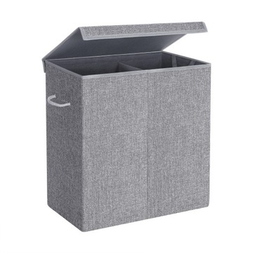 Отдельностоящая корзина для белья Wide Decor 142л, оттенки серого и серебра