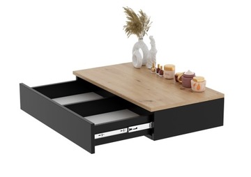 TOALETKA KONSOLA WISZĄCA LOFT CZARNA + DĄB ARTISAN