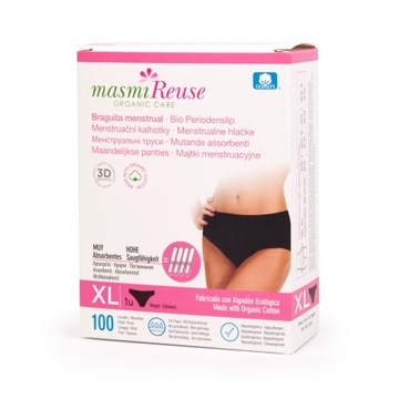 Masmi Majtki menstruacyjne rozmiar XL (110- 120cm) 100% certyfikowanej bawe