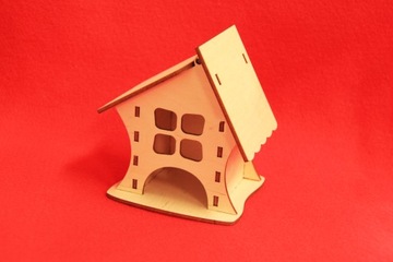 Dekoracje Las w szkle Drewniany Domek Mini