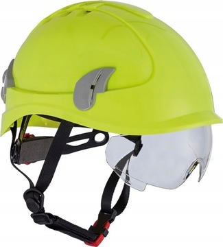 Kask budowlany z okularami ALPINWORKER super jakość CERVA ŻÓŁTY HV