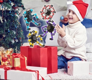 8x FIDGET SPINNER СБОРКА РОБОТА с гироскопом на кончиках пальцев ИГРОВАЯ ИГРУШКА ДЛЯ ДЕТЕЙ
