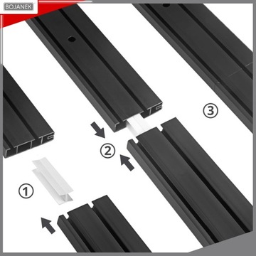 KARNISZ Podwójny z Maskownicą Szyna Sufitowa PCV Czarna 380cm z Osłoną