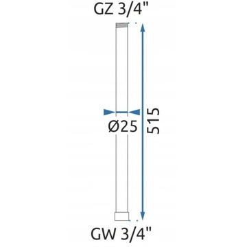 Przedłużka 50 złota mat do zestawu prysznicowego Rea