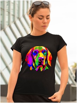 Tshirt PIES Gończy polski Polish Hunting Dog PSY 3D KOLOROWE L