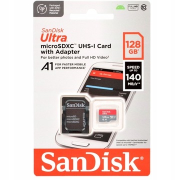 SanDisk ULTRA MICRO SD SDXC A1 128GB 140MB/S +AD
