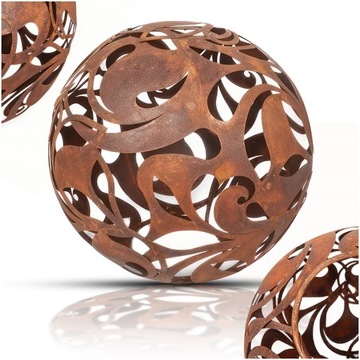 KULA OGRODOWA CORTEN DEKORACYJNA LAMPA KULE OGRODOWE ZEWNĘTRZNE 35 CM