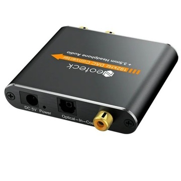 Neoteck Konwerter sygnału cyfrowo-analogowy audio 192 kHz, optyczny Toslink