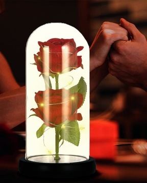 ВЕЧНАЯ РОЗА В СТЕКЛЕ, СВЕТЯЩИЙСЯ СВЕТОДИОД В ЧЕРНОЙ КОРОБКЕ, ПОДАРОК ​​НА ЖЕНСКИЙ ДЕНЬ