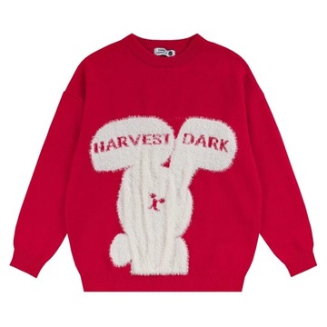 Round Neck Rabbit Jacquard Solid Sweater Men's Win