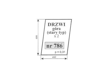 SZYBA DRZWI GÓRA STARY TYP C-330 NAGLAK 786