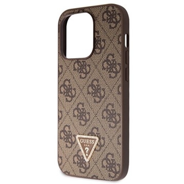 КОРИЧНЕВЫЙ ЧЕХОЛ GUESS ДЛЯ APPLE IPHONE 15 PRO MAX 6.7 CROSSBODY 4G С МЕТАЛЛИЧЕСКИМ ЛОГОТИПОМ