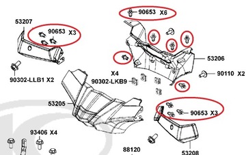 ЗАКЛЕПКА ЗАКЛЕПКА ЗАЖИМ KYMCO MXU 700 19-