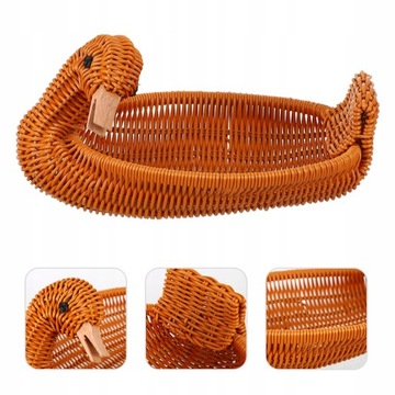 Rattanowa taca na owoce z wiklinowego kosza
