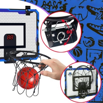 НАСТЕННАЯ БАСКЕТБОЛЬНАЯ ДОСКА + СКЛАДНАЯ БАСКЕТБОЛЬНАЯ КОРЗИНА С ЗАГСАМИ