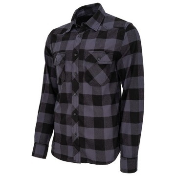 Košeľa s dlhým rukávom BRANDIT Check Shirt Black-Grey 3XL