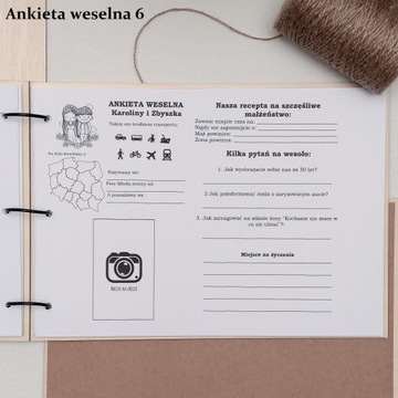 Деревянная гостевая книга со свадебными анкетами, А4, 60 страниц.
