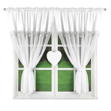 Firana gotowa SERCE CYRKONIE WOAL FILC 400x145