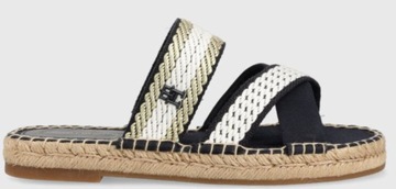 Tommy Hilfiger klapki GOLDEN WEBBING SANDAL Marine espadryle r. 40
