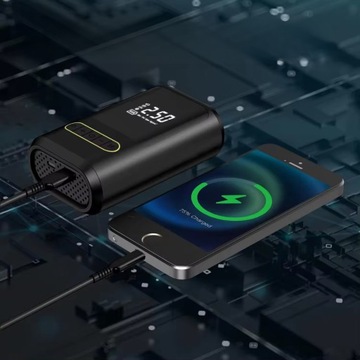 ЭЛЕКТРИЧЕСКИЙ АККУМУЛЯТОРНЫЙ НАСОС, АККУМУЛЯТОРНЫЙ КОМПРЕССОР + POWERBANK 10 БАР