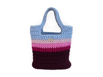DUŻA TORBA SHOPERKA TOREBKA NA RAMIĘ Z BAWEŁNY HANDMADE KOLORY