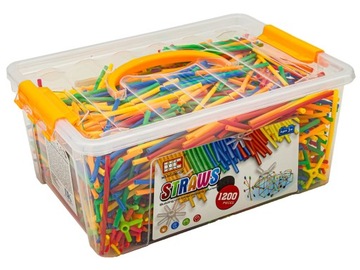 НАБОР БОЛЬШИХ КОНСТРУКТОРОВ для детей Соломинки Трубочки-палочки 1200 шт.