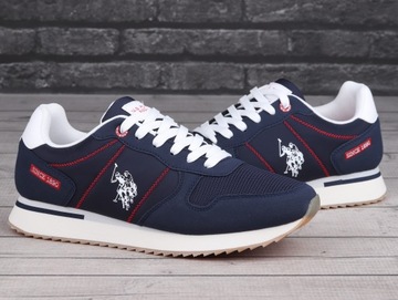 Buty sneakersy męskie, sportowe U.S Polo Assn. DARK BLUE RED