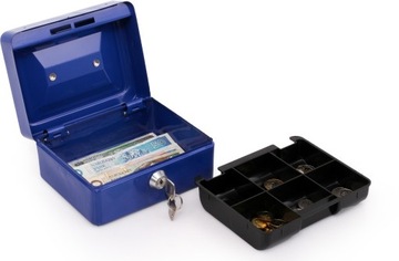 Металлическая КАССЕТА ДЛЯ ДЕНЕГ, МОНЕТ, СЕЙФ С КЛЮЧОМ