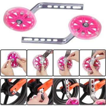 СВЕТОДИОДНЫЕ БОКОВЫЕ КОЛЕСА ДЛЯ ВЕЛОСИПЕДА 12–20 ДЮЙМОВ СТАБИЛИЗАТОРЫ С БЛЕСКАМИ ДЛЯ ВЕЛОСИПЕДА