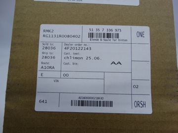 BMW 5 G30 G31 KRYT SLOUPU B DVEŘE LEVÝ STRANA 7336975 7336953