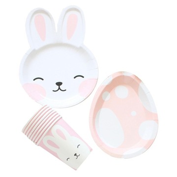 24 бумажных тарелки и чашки, набор тарелок