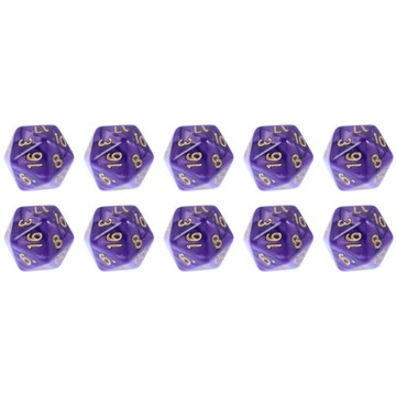 ZESTAW 10 KOSTEK K20 RPG AMETYSTOWA DOLINA KOŚĆ DWUDZIESTOŚCIENNA