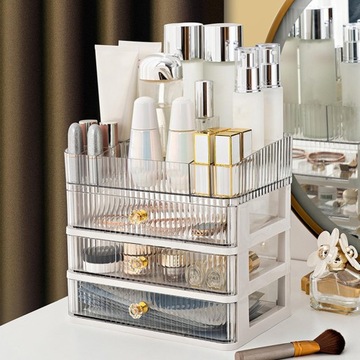 Настольное хранилище для косметики, 4 уровня, прозрачное