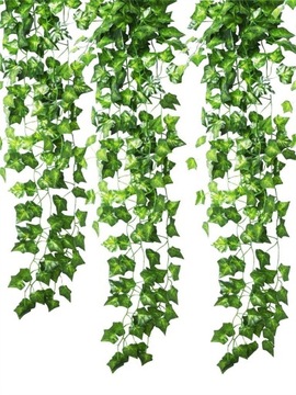 2.1 ИСКУССТВЕННЫЙ ПЛЮЩ ГИРЛАНД ПЛИТКА ЗЕЛЕНЫЕ ЛИСТЬЯ ВИСЯЧИЕ 1 шт.