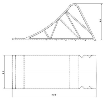 МАЛЕНЬКИЙ ПОДКОЛЬ ДЛЯ КОЛЕСА ПРИЦЕПА С ПЛАСТИКОВОЙ РУЧКОЙ, МОЩНОСТЬЮ 1600 КГ