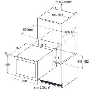 Amica WBA 2455 DB встроенный винный холодильник